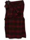 Yohji Yamamoto plaid asymmetric skirt - Red