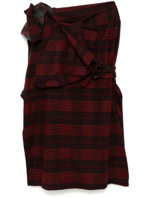 Jupe asymétrique à carreaux - Yohji Yamamoto - Modalova