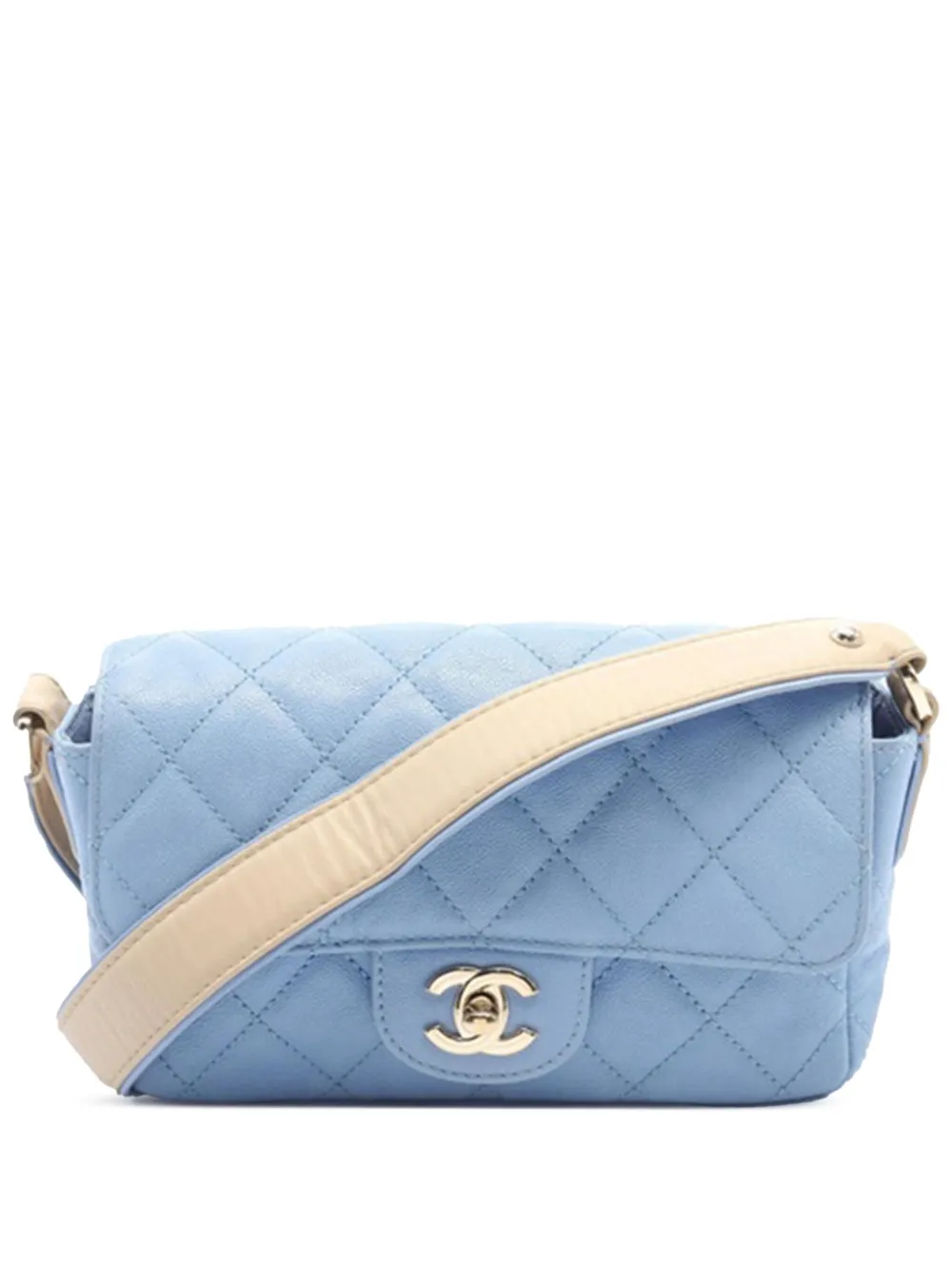 CHANEL Pre Owned 2020 CC Quilted Caviar Single Flap Crossbody Bag Blue FARFETCH