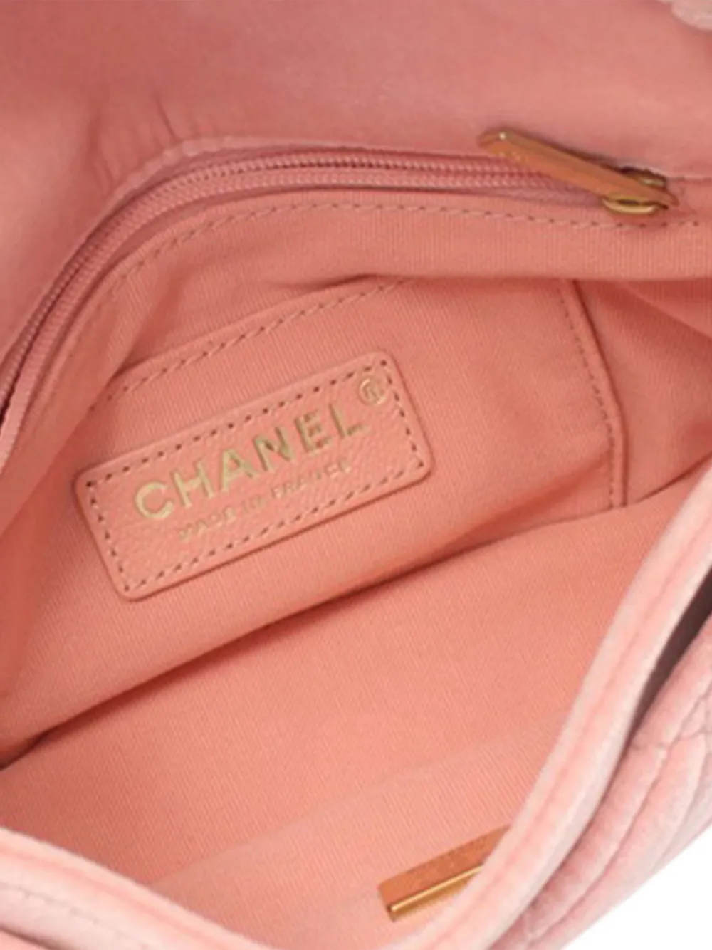 CHANEL Pre-Owned 2021-2024 kleine Double Frame Flap gewatteerde fluwelen schoudertas - Roze