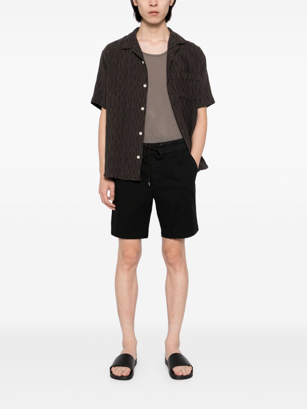 James Perse Shorts met trekkoord - Zwart