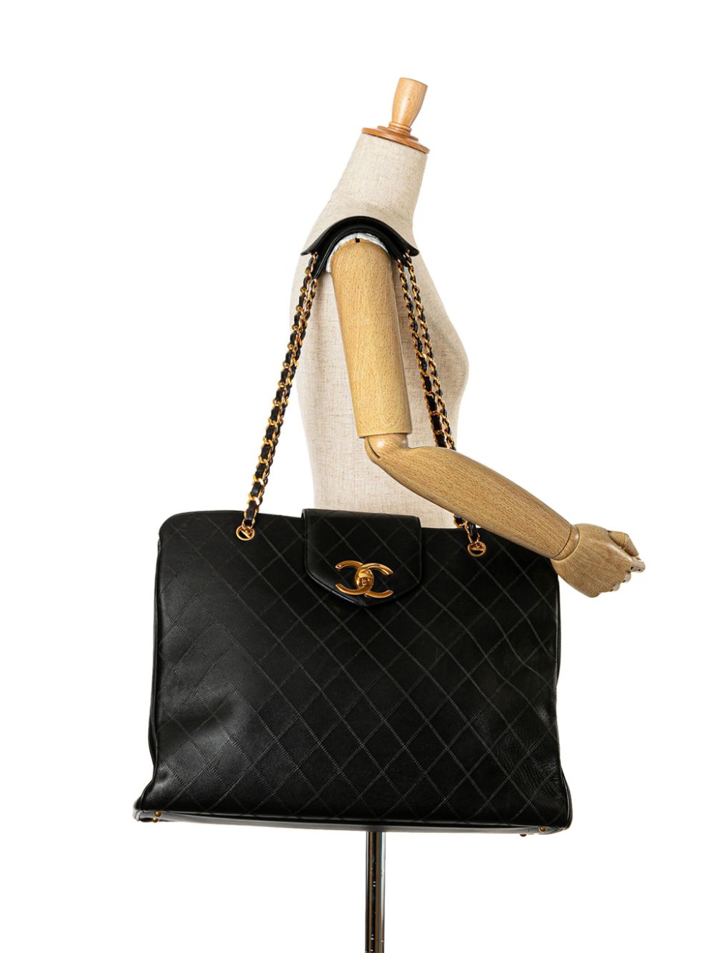 Cheap HOT SALE CHANEL 1994-1996 XL Quilted Calfskin Supermodel Weekender Tote travel bag Women