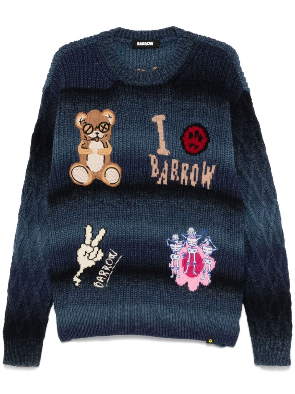 Shop Barrow Patch-detail Sweater In Blue