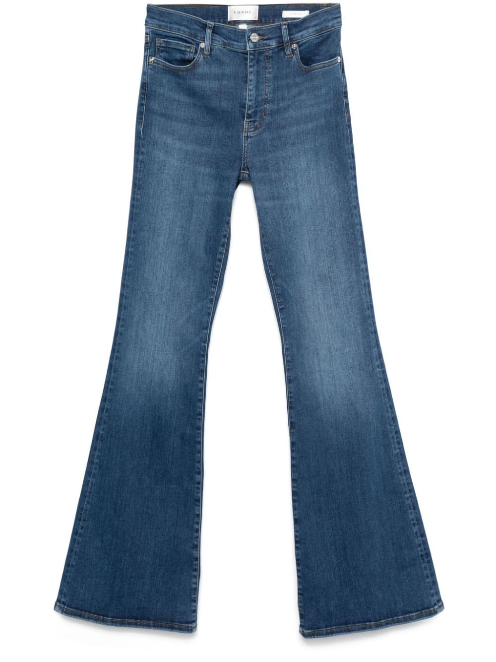 Shop Frame Le High Flare Jeans In Blue