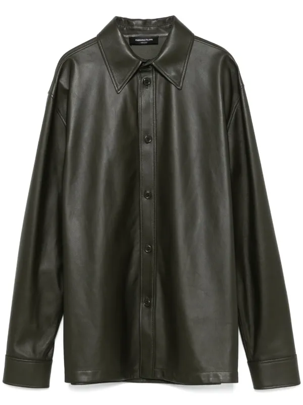 Fabiana Filippi Leather Shirt | Green | FARFETCH BN