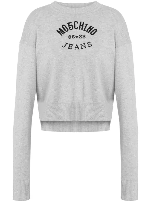 Pull à logo intarsia - MOSCHINO JEANS - Modalova