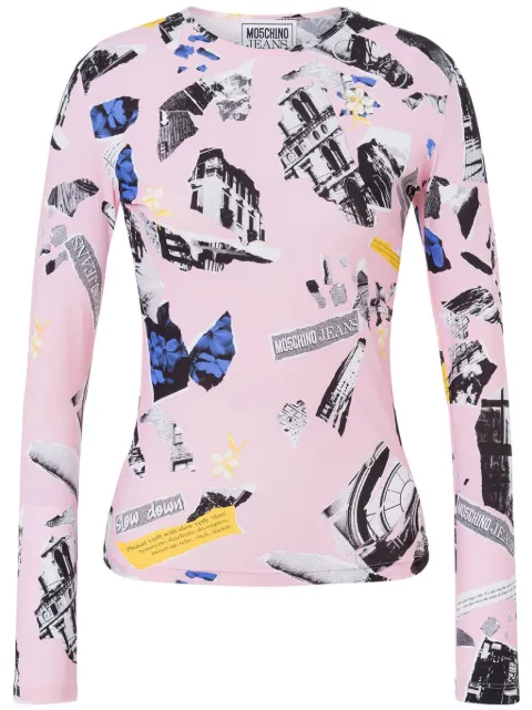 MOSCHINO JEANS collage-print T-shirt