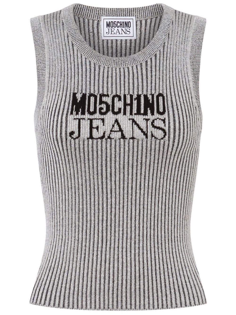 MOSCHINO JEANS logo knitted top - Grey