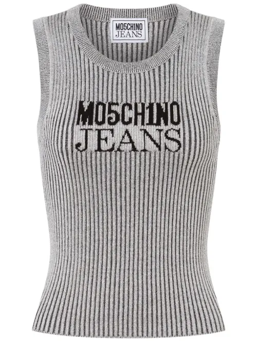 Haut en maille à logo - MOSCHINO JEANS - Modalova