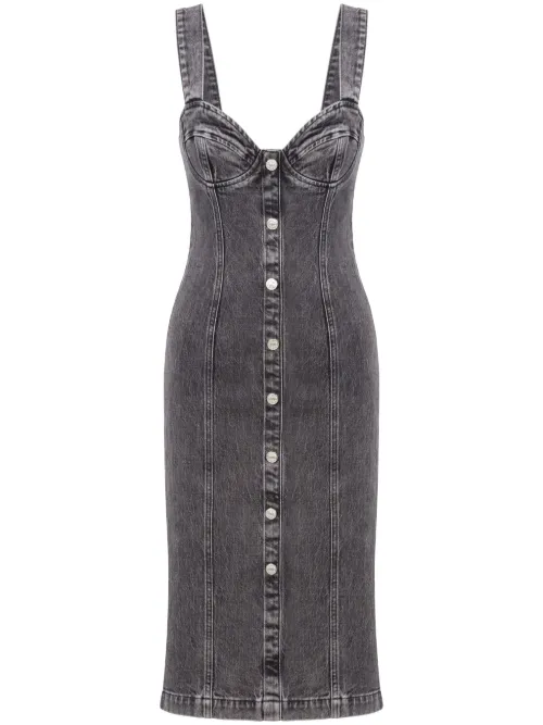 Robe en jean à coupe mi-longue - MOSCHINO JEANS - Modalova