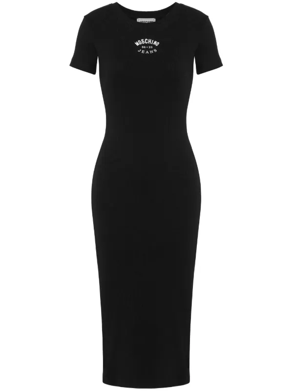 ワンピース Moschino Jeans Ribbed Dress MOSCHINO JEANS Ribbed Midi Dress | Black | FARFETCH