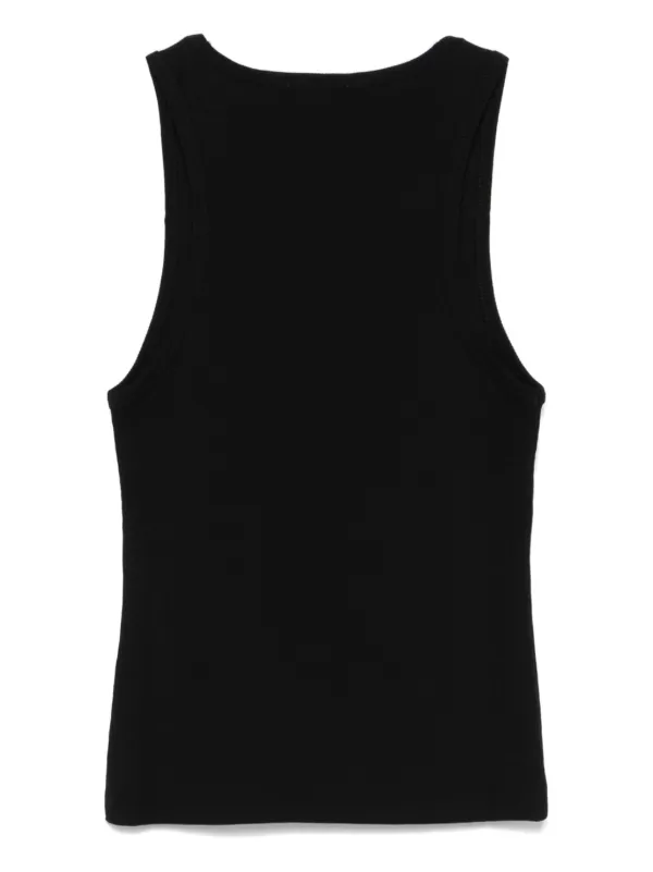 モスキーノジーンズ MOSCHINO JEANS タンクトップ ビーズ 黒 モスキーノジーンズ MOSCHINO JEANS タンクトップ ビーズ 黒