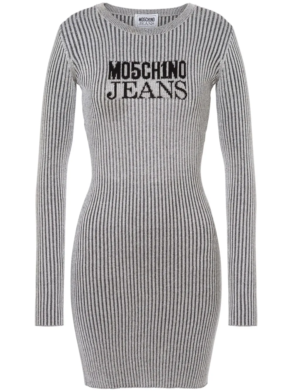 MOSCHINO JEANS cut-out striped dress - Grey