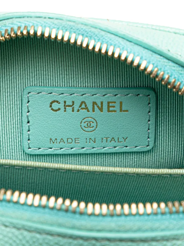 CHANEL Pre-Owned 2019 CC Quilted Caviar Zip Phone Case Crossbody