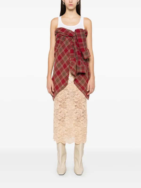 Rabanne Lace Midi Skirt | Neutrals | FARFETCH