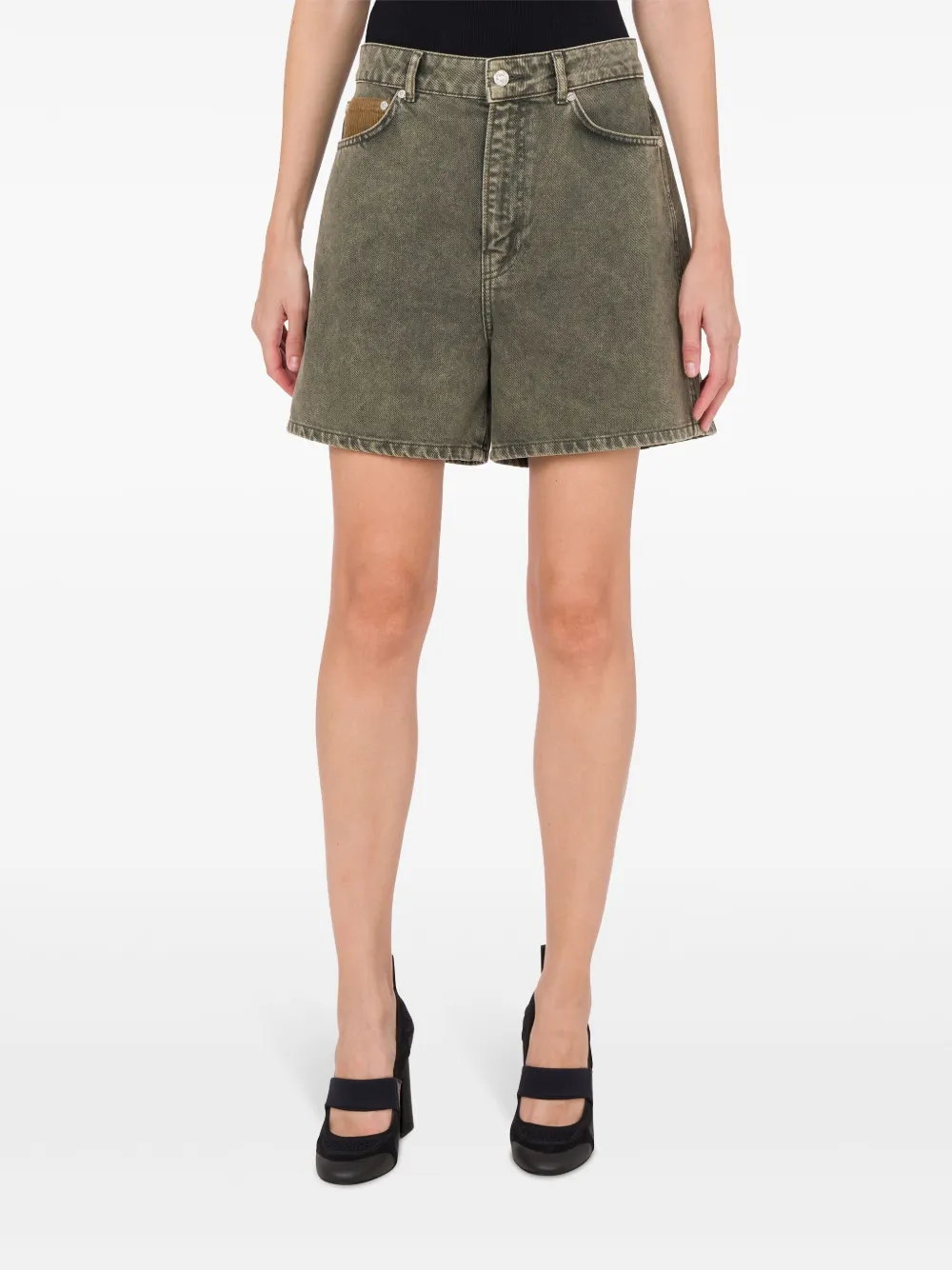 moschinojeans MOSCHINO JEANS Mid waist denim shorts - Grijs