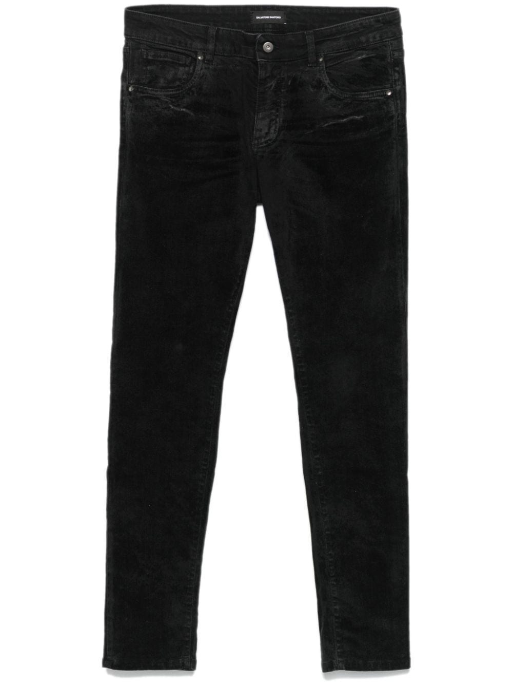 Shop Salvatore Santoro Velvet Jeans In Black