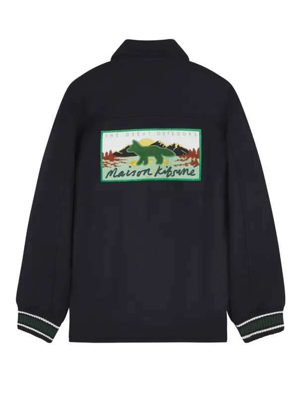 Maison Kitsuné Varsity Jacket | Black | FARFETCH JO