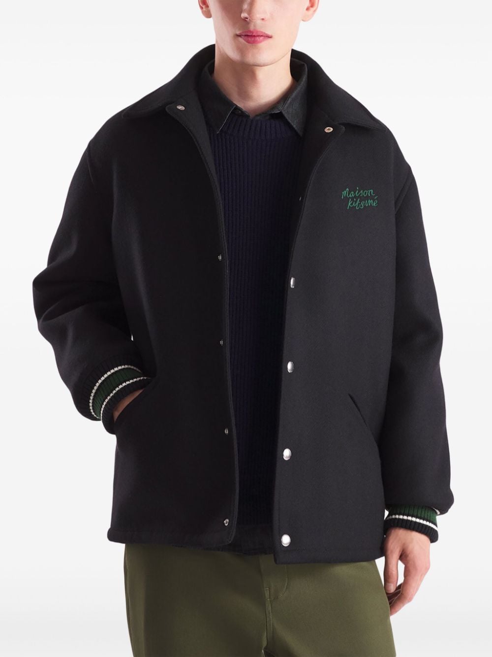 Maison Kitsuné Varsity jacket - Zwart