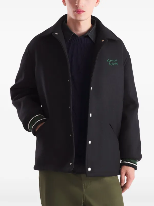 【オールシーズン使える】Maison Kitsune Varsity Jacket Maison Kitsuné Varsity Jacket | Black | FARFETCH JO