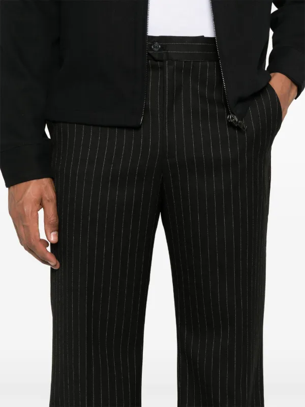 MIDNIGHT RODEO Pinstripe Flared Trousers | Black | FARFETCH