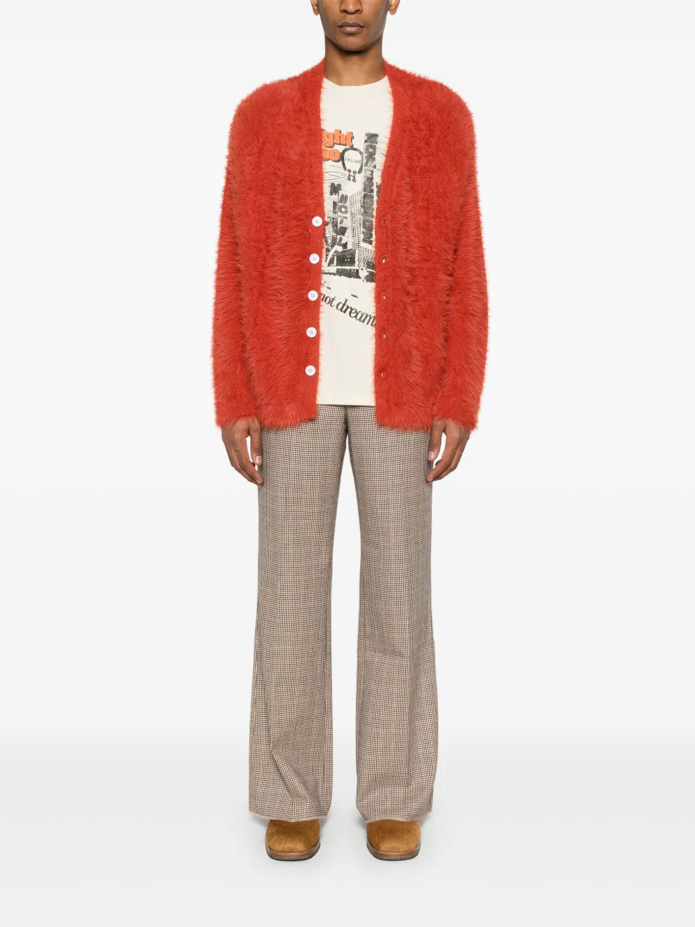 MIDNIGHT RODEO houndstooth flared trousers - Bruin
