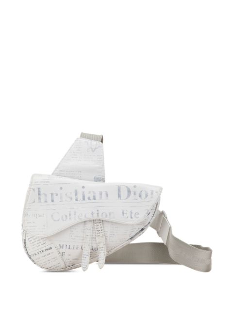 Christian Dior 2019 Daniel Arsham Newspaper Print Saddle crossbody bag Women