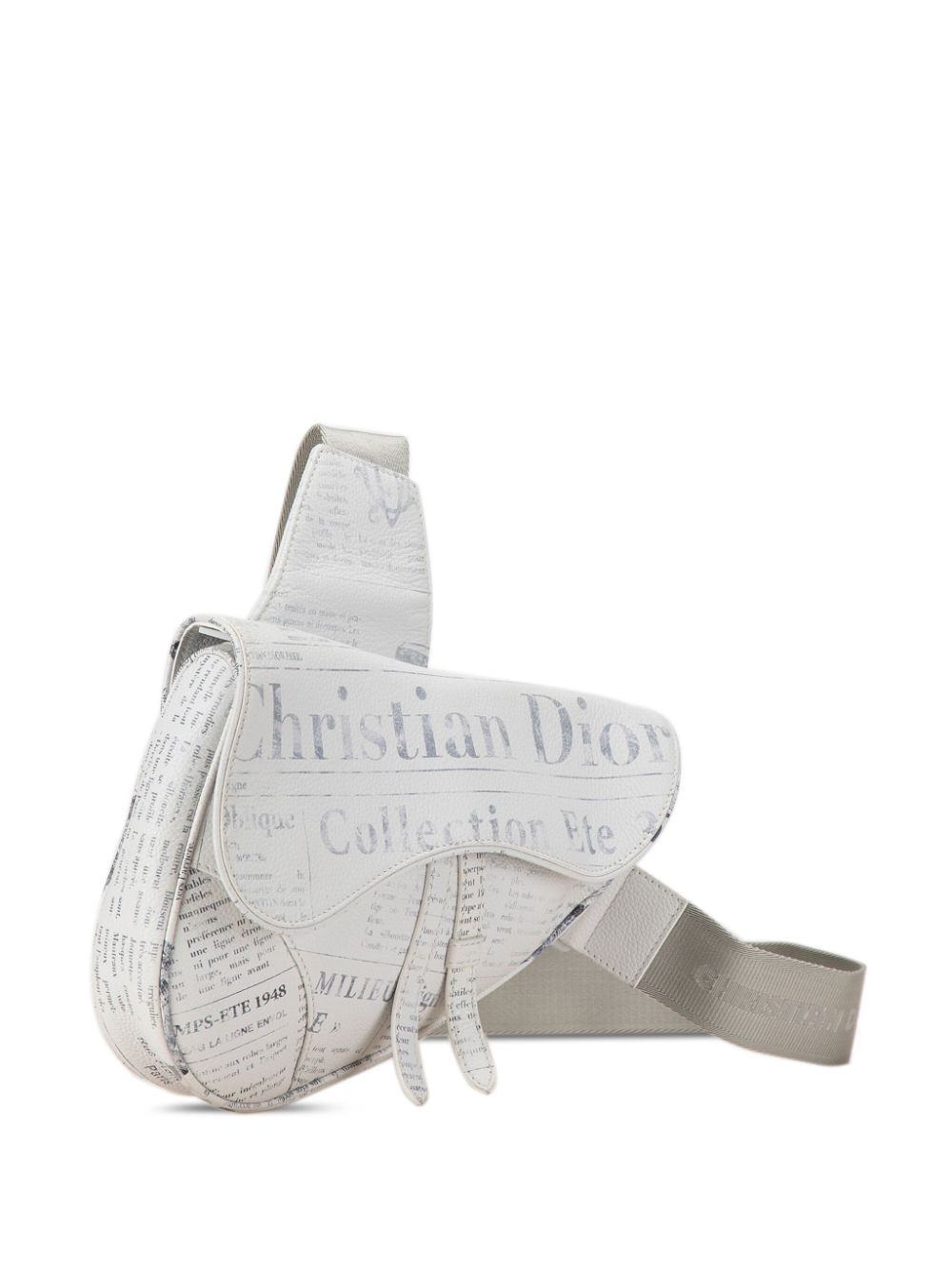 Christian Dior 2019 Daniel Arsham Newspaper Print Saddle crossbody bag Women