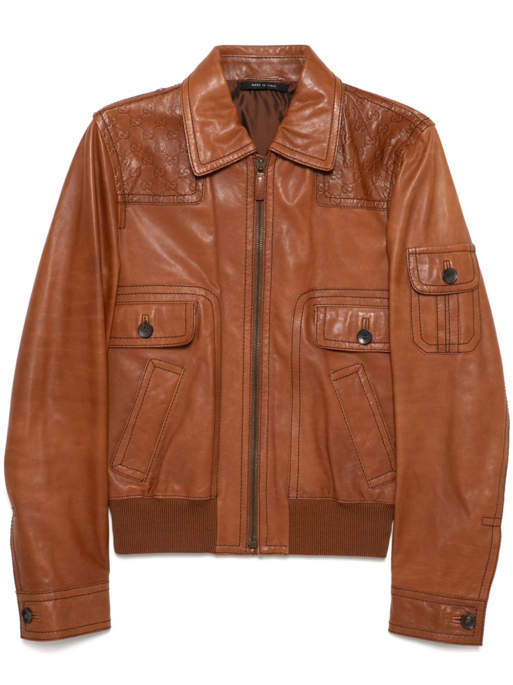 1990-2000s canvas leather jacket