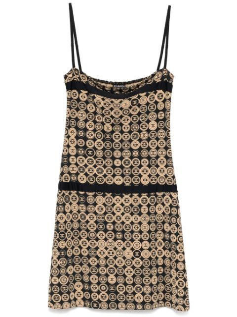 CHANEL 2003 logo print sleeveless dress Women