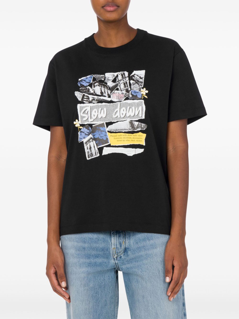 MOSCHINO JEANS Slow Down Archive T-shirt - Zwart