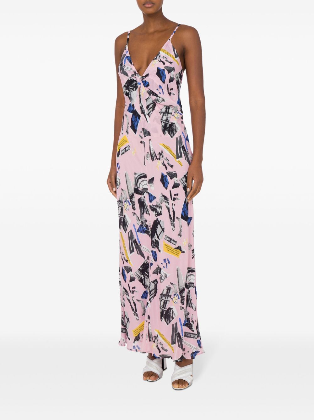 MOSCHINO JEANS Maxi-jurk met krantenprint - Roze