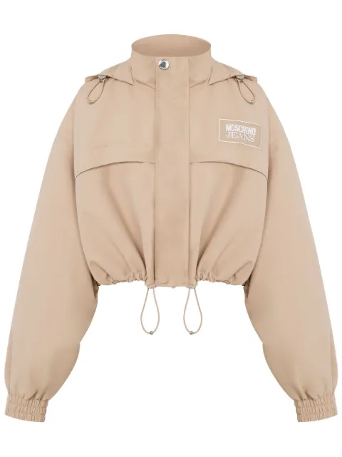 MOSCHINO JEANS cropped hooded jacket