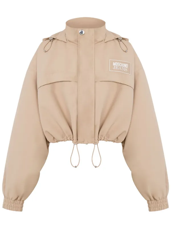 MOSCHINO JEANS フーデッド クロップドジャケット | ブラウン 