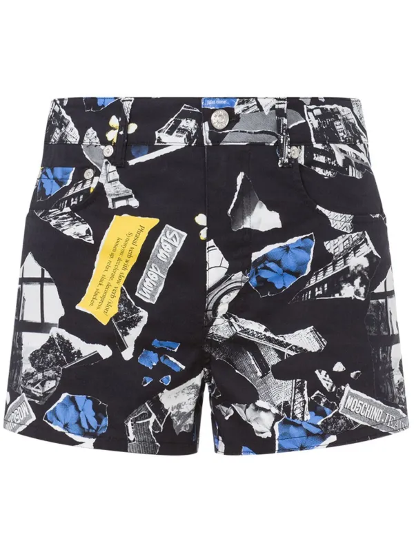 Moschino all over print shorts on sale