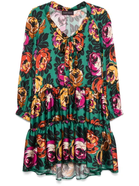 Talbot Runhof vestido corto con estampado floral