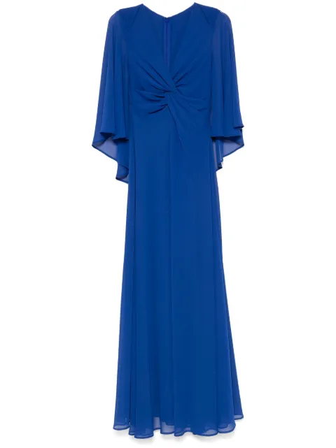 Talbot Runhof vestido de fiesta estilo capa con detalle de nudo