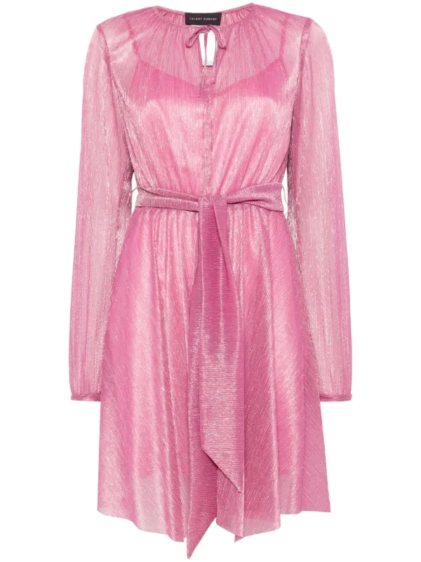 talbot runhof pink dress Talbot Runhof Lurex Mini Dress | Pink