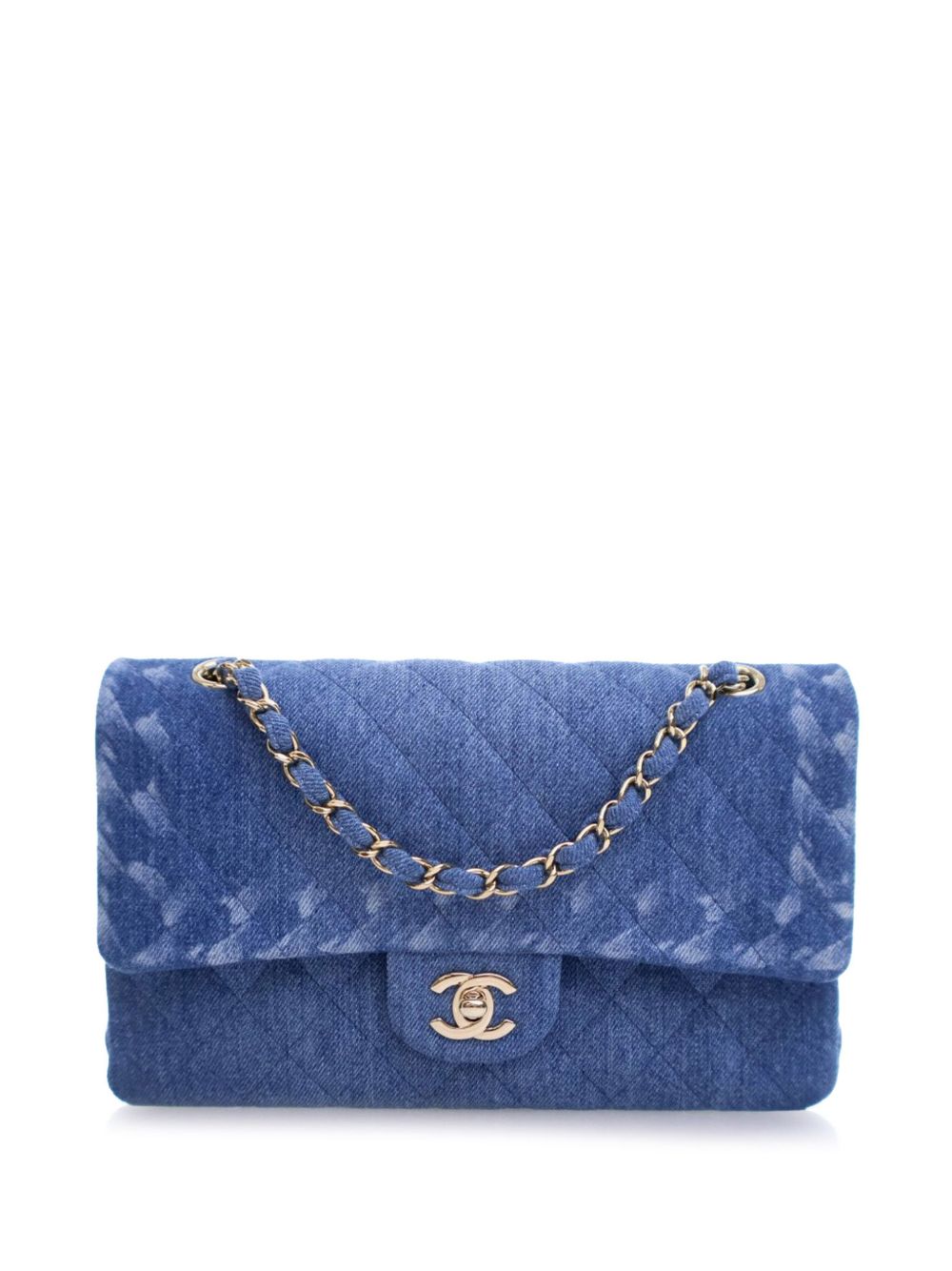 Cheap HOT SALE CHANEL 2019 Medium Classic Denim Double Flap shoulder bag Women