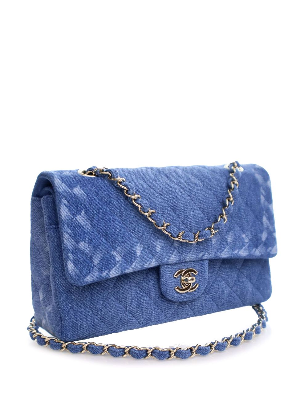 Cheap HOT SALE CHANEL 2019 Medium Classic Denim Double Flap shoulder bag Women