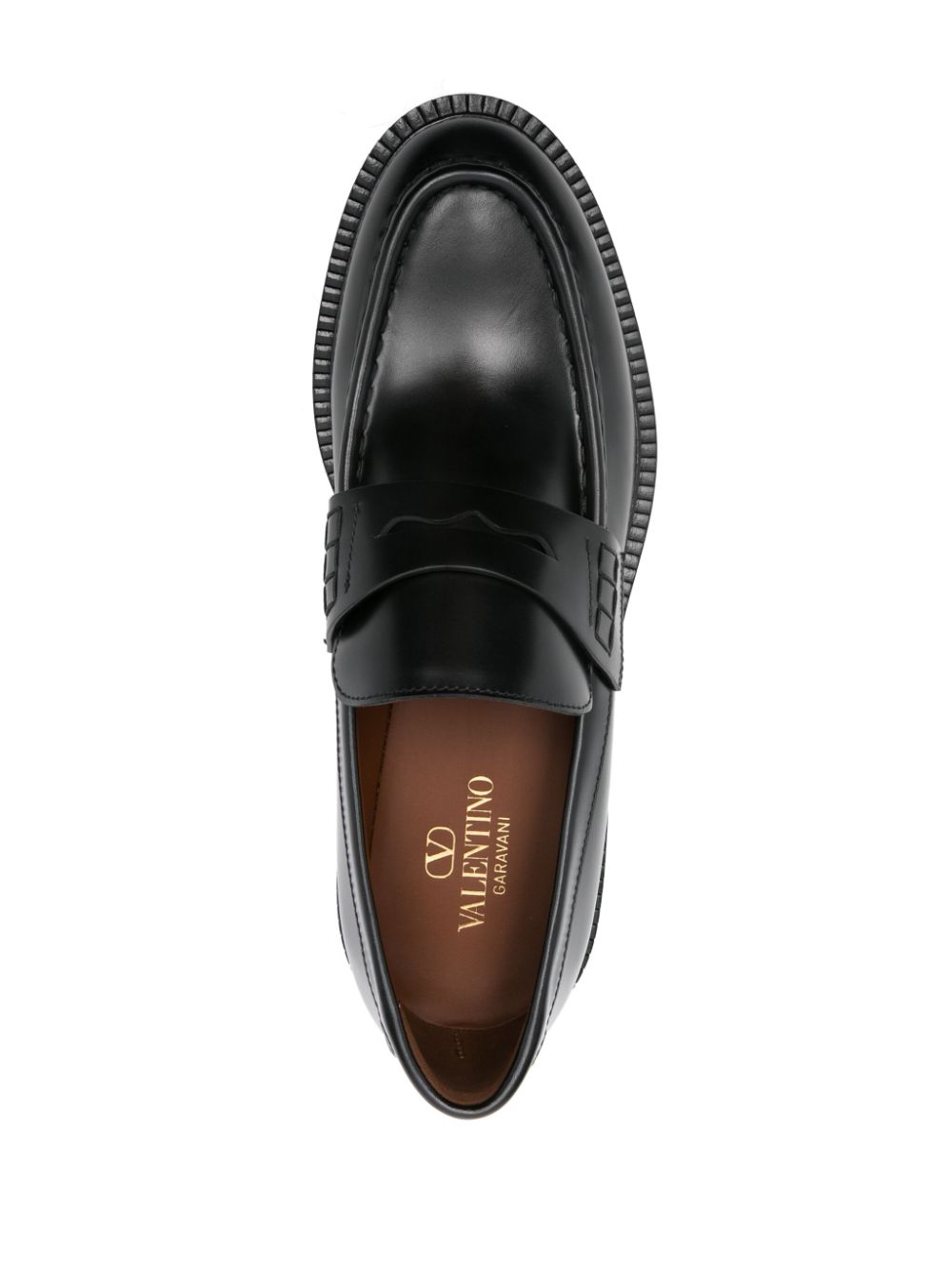 Valentino Garavani VLogo leren loafers Zwart