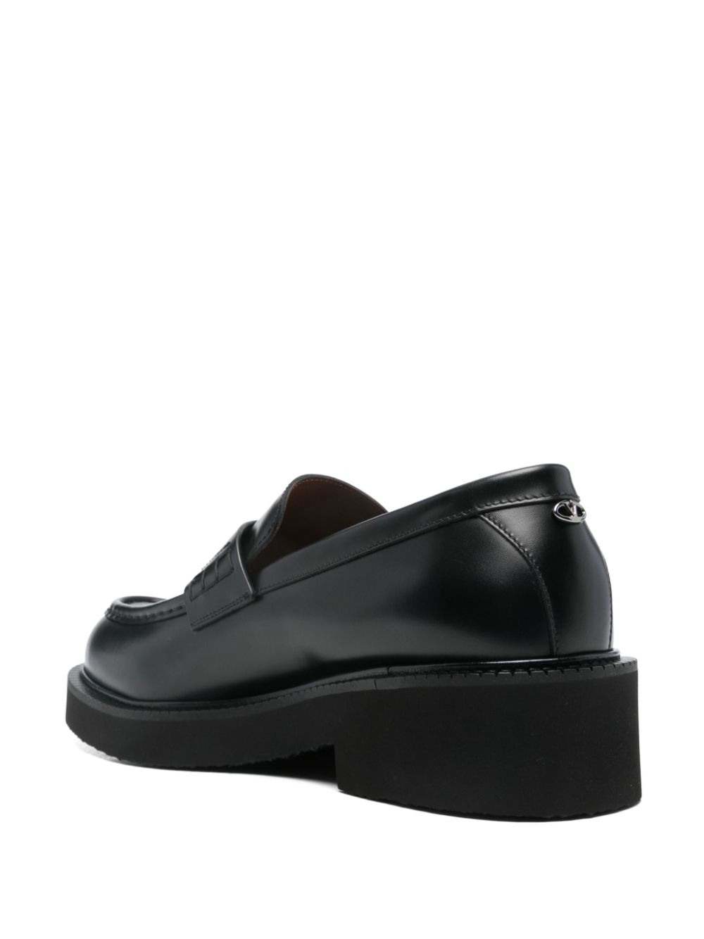 Valentino Garavani VLogo leren loafers Zwart