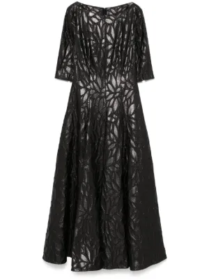 talbot runhof metallic lace midi dress Talbot Runhof sequin-embellished Metallic Dress | Green
