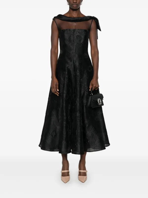Talbot Runhof Modesta1 Midi Dress - Black