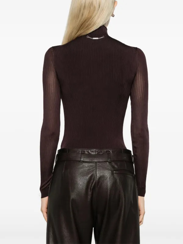 FENDI fine-ribbed Bodysuit | Purple | FARFETCH