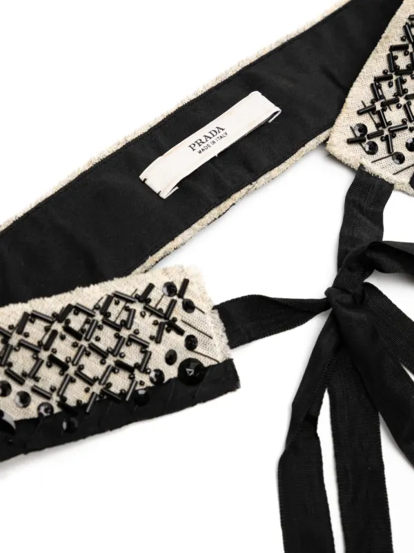 Prada Pre-Owned bead-embellished Belt | Neutrals | FARFETCH display picture 1