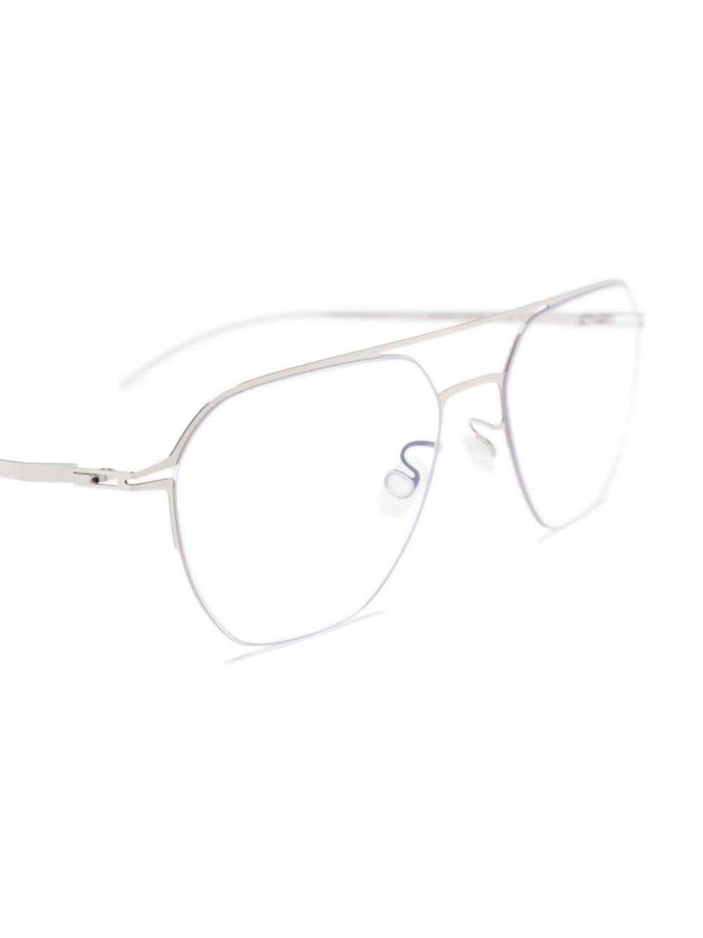 Shop Mykita Double-bridge Glasses In Silver