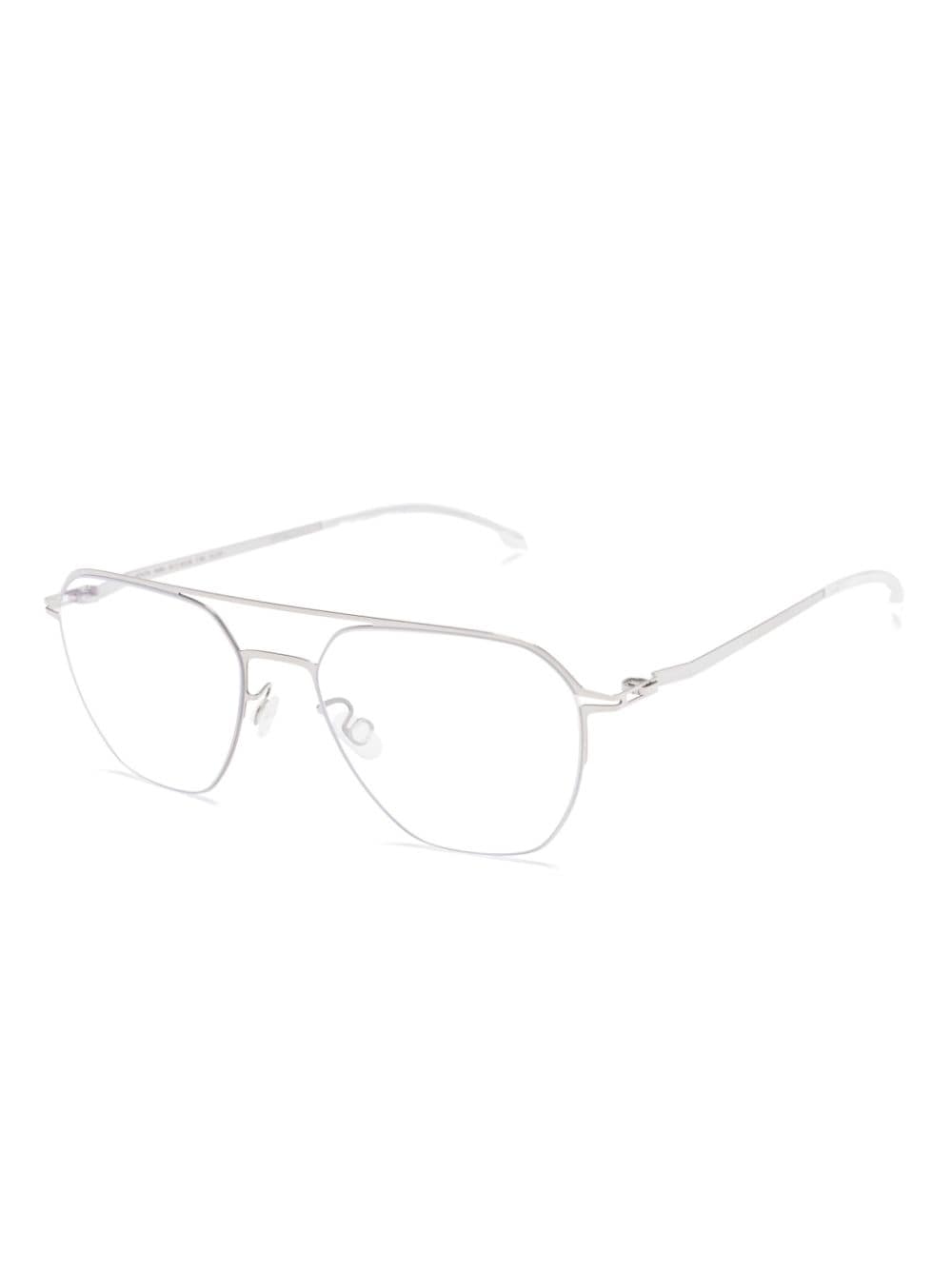 Shop Mykita Double-bridge Glasses In Silver