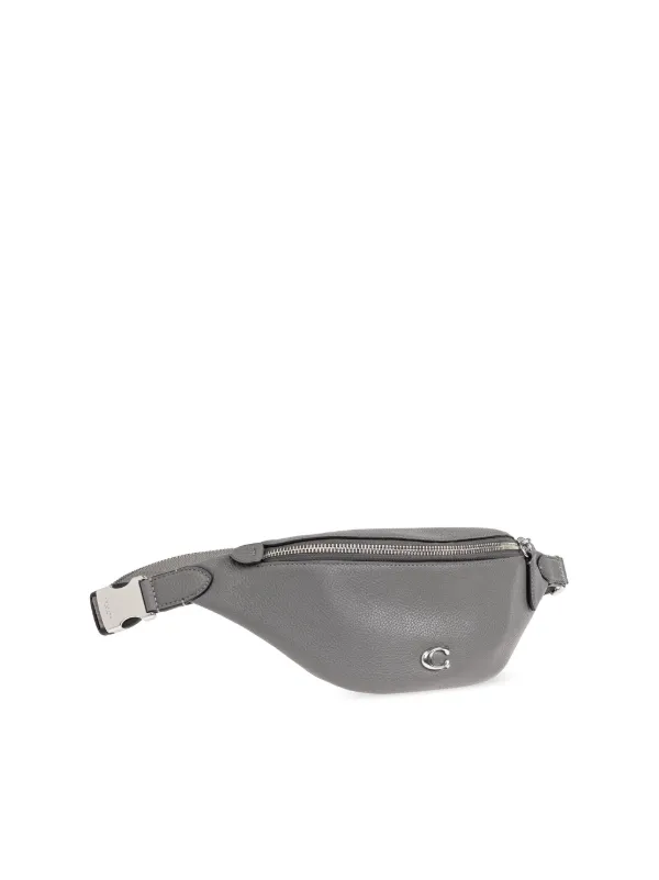 Coach logo plaque Leather Belt Bag Grey FARFETCH IE