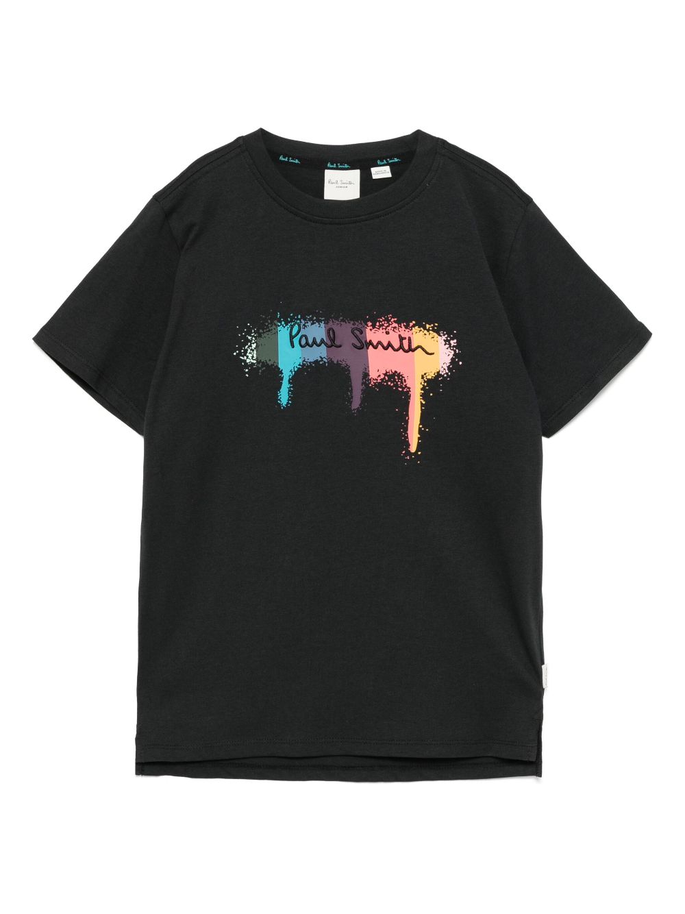 Paul Smith Junior artist stripe paint T-shirt Zwart